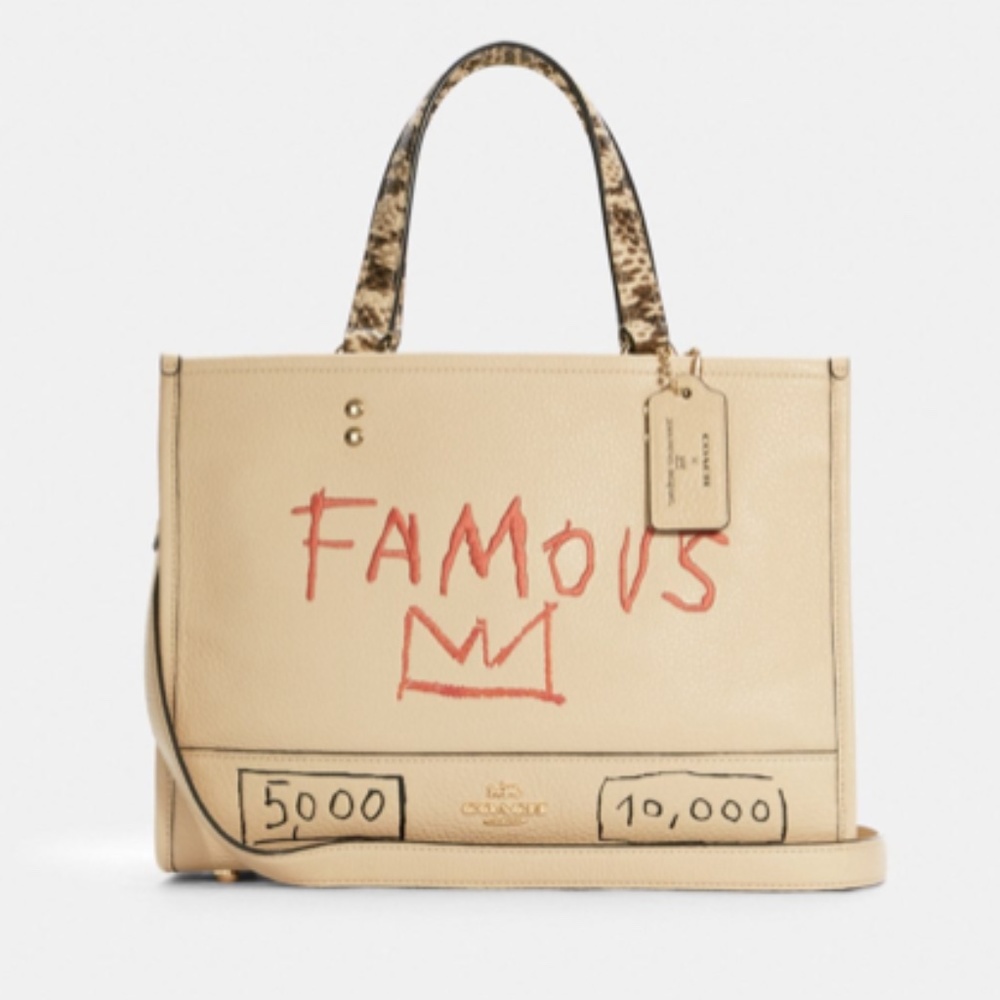 Coach X Jean-michel Basquiat Dempsey Ivory Multi Leather Tote